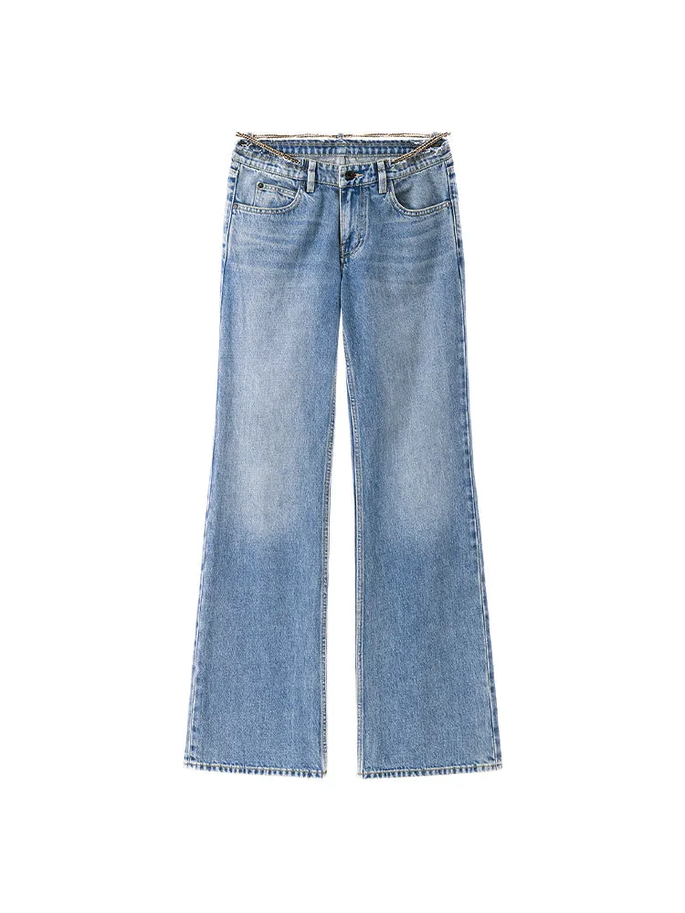 Bootcut Jeans With Waist Chain