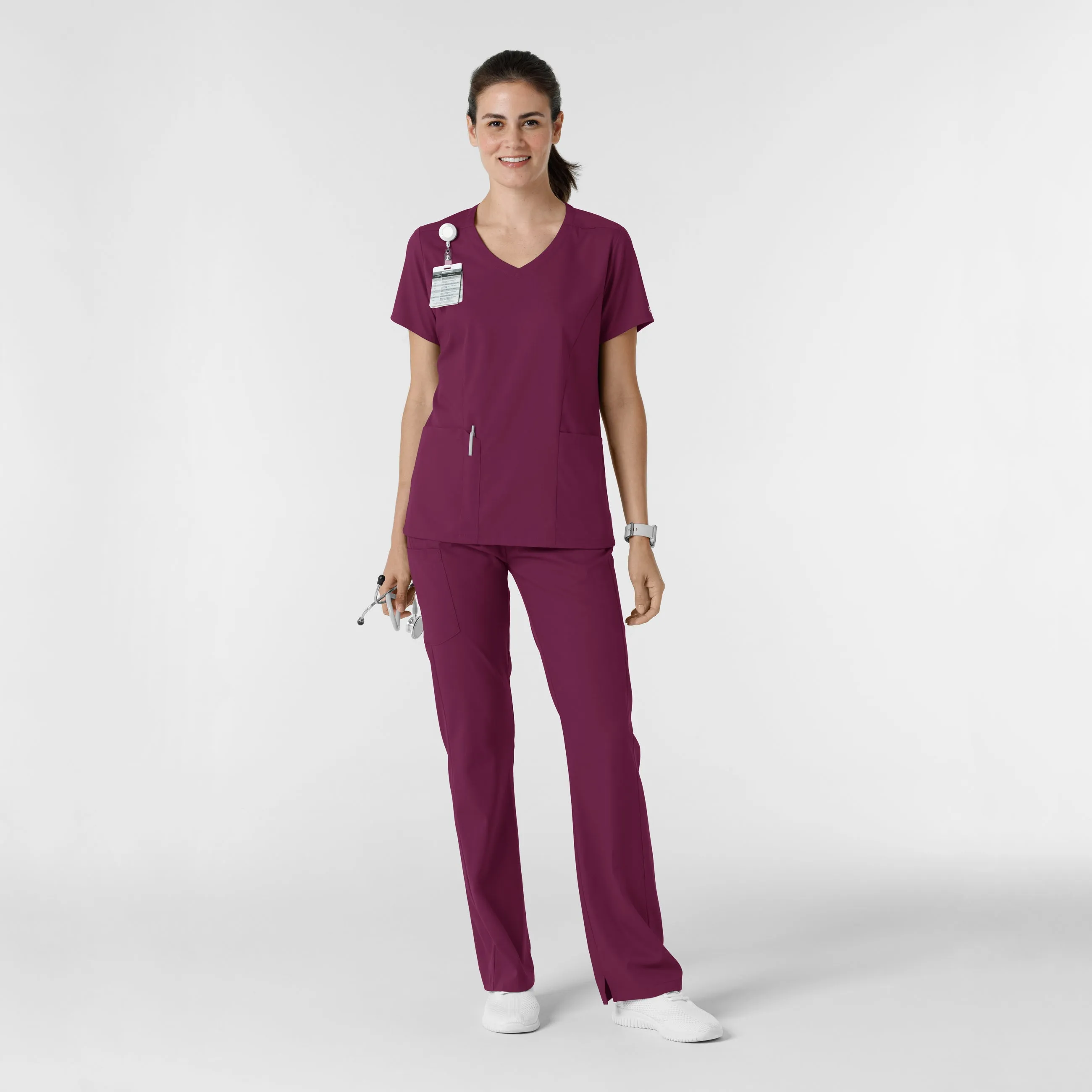 Boundless 5251 Bootcut Scrub Pants Wine