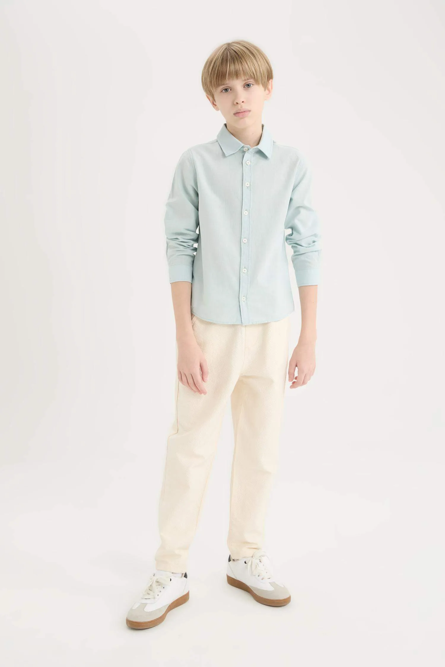 Boy Balloon Fit Standard Leg Twill Trousers