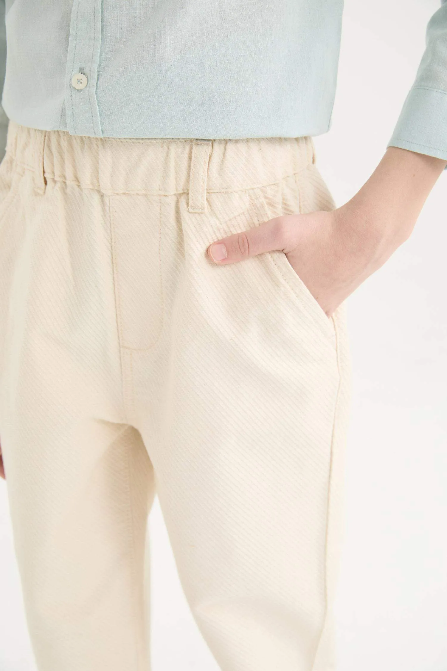 Boy Balloon Fit Standard Leg Twill Trousers
