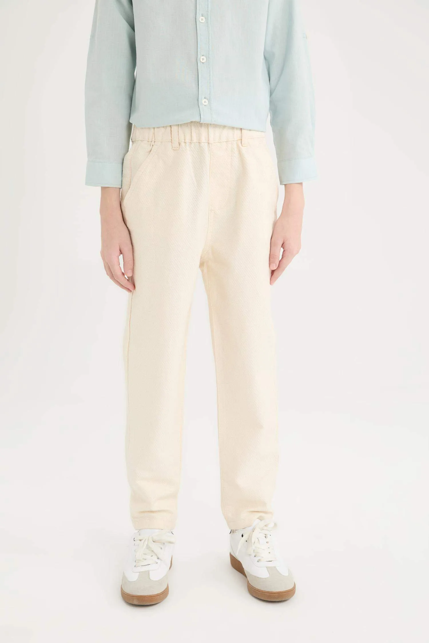 Boy Balloon Fit Standard Leg Twill Trousers