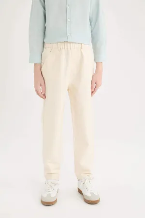 Boy Balloon Fit Standard Leg Twill Trousers