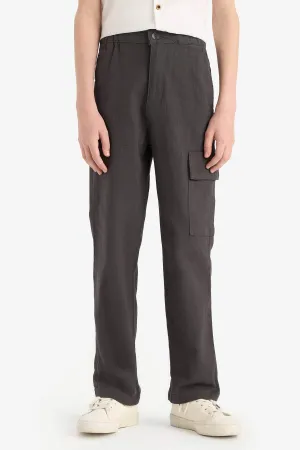 Boy Standard Leg Linen Blended Trousers