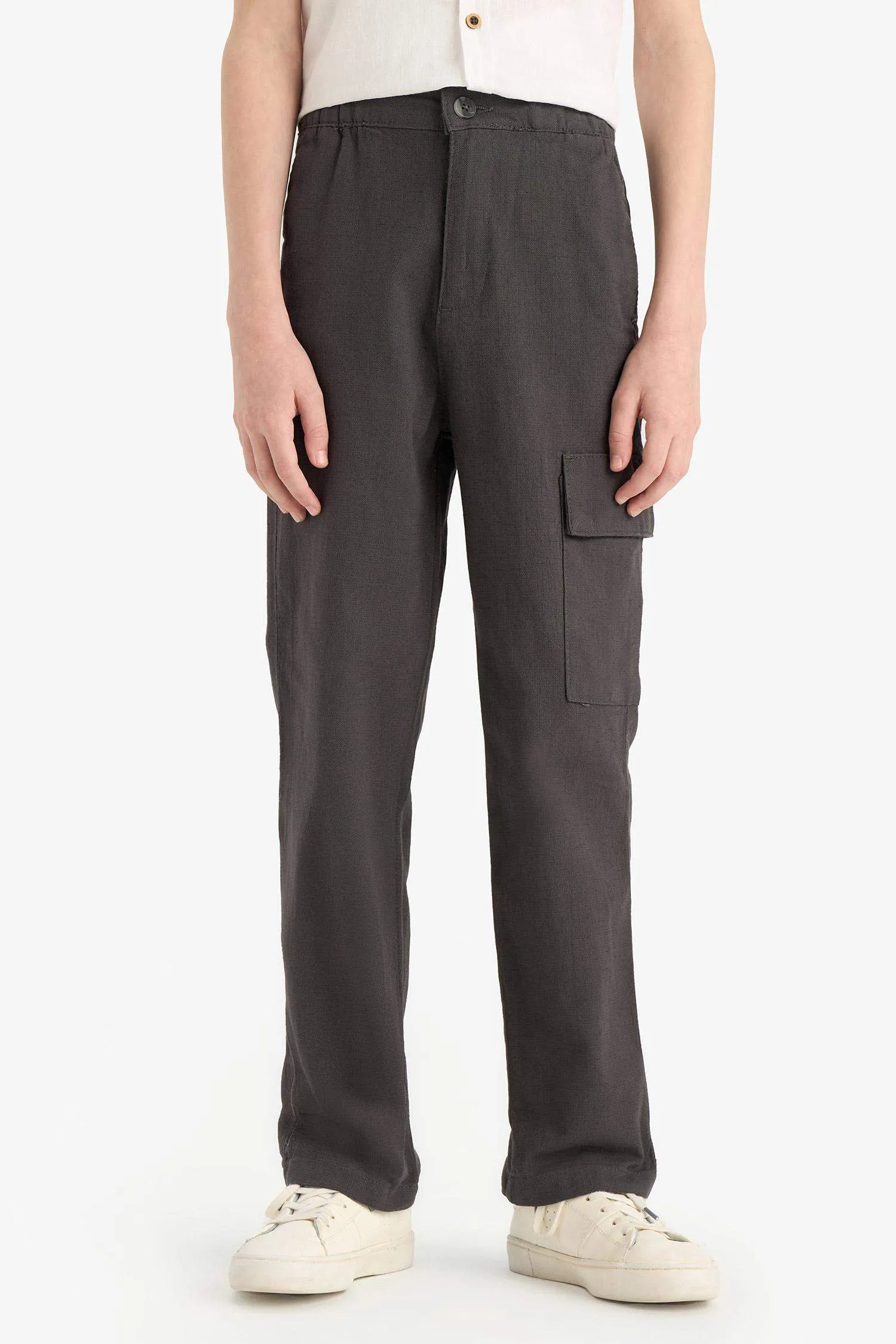 Boy Standard Leg Linen Blended Trousers