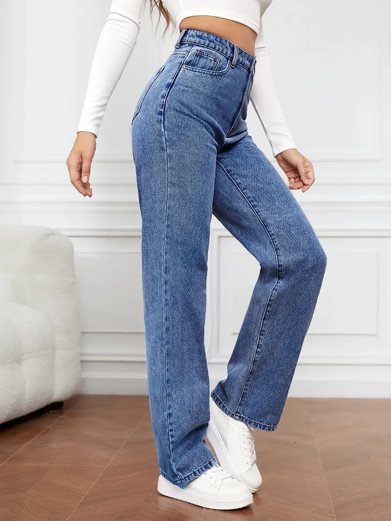 Boyfriend Cargo Wide Leg Bootcut Pants Straight Leg Denim Pants High Waisted Pants