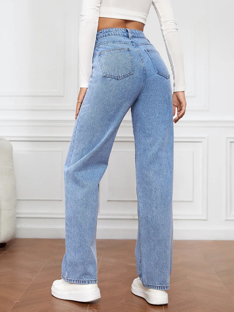 Boyfriend Cargo Wide Leg Bootcut Pants Straight Leg Denim Pants High Waisted Pants