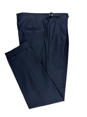 Brioni Blue Micro-Pattern Wool Trousers