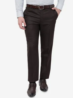 Brown Solid Classic Fit Formal Trouser | JadeBlue