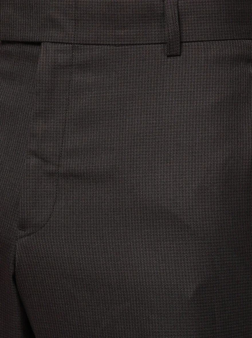 Brown Solid Classic Fit Formal Trouser | JadeBlue