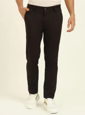 Brown Solid Uno Fit Casual Trouser | JadeBlue