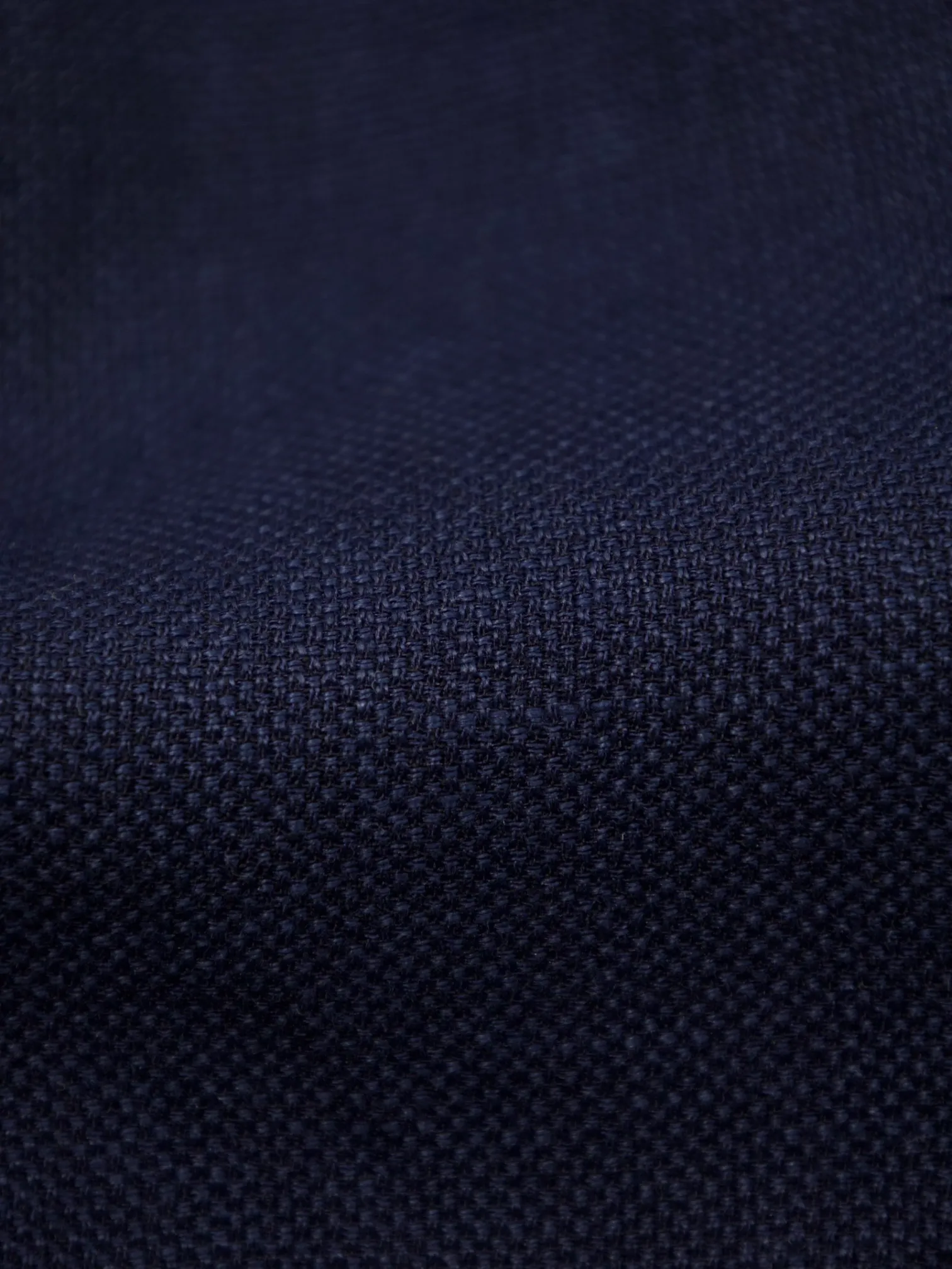 Brunello Cucinelli Dark Blue Linen, Wool & Silk Hopsack Drawstring Trousers