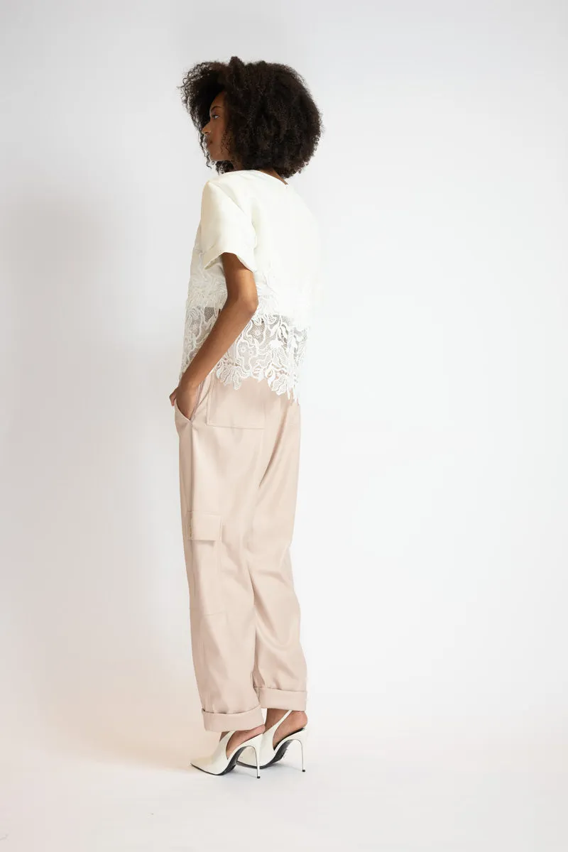 Buff Vegan Leather Cargo Pants