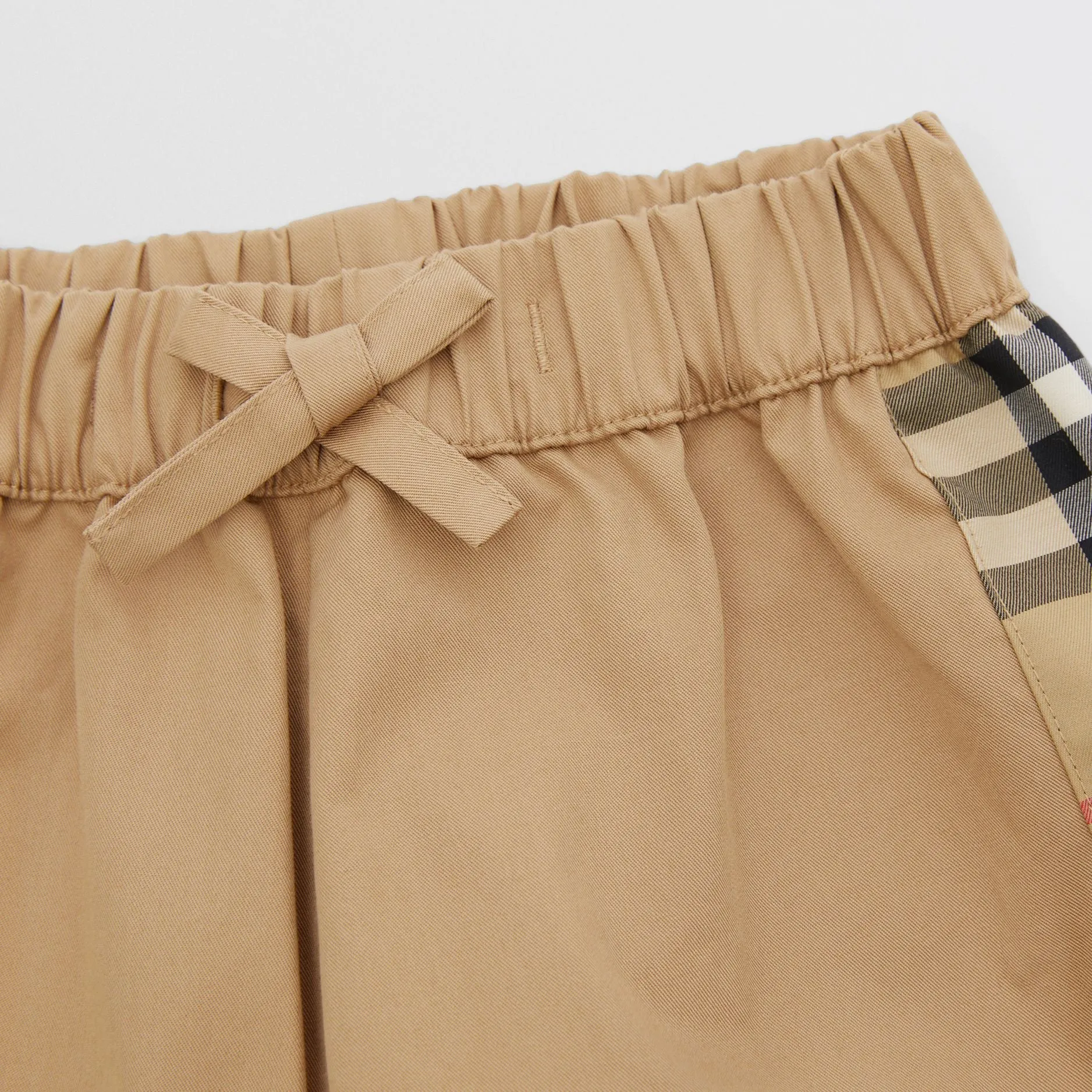 Burberry Vintage Check Panel Cotton Twill Trousers