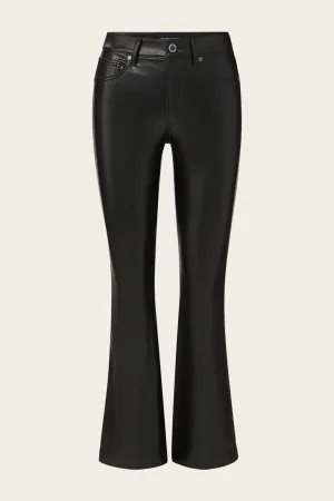 Carson Vegan Leather Kick-Flare Pant in Black