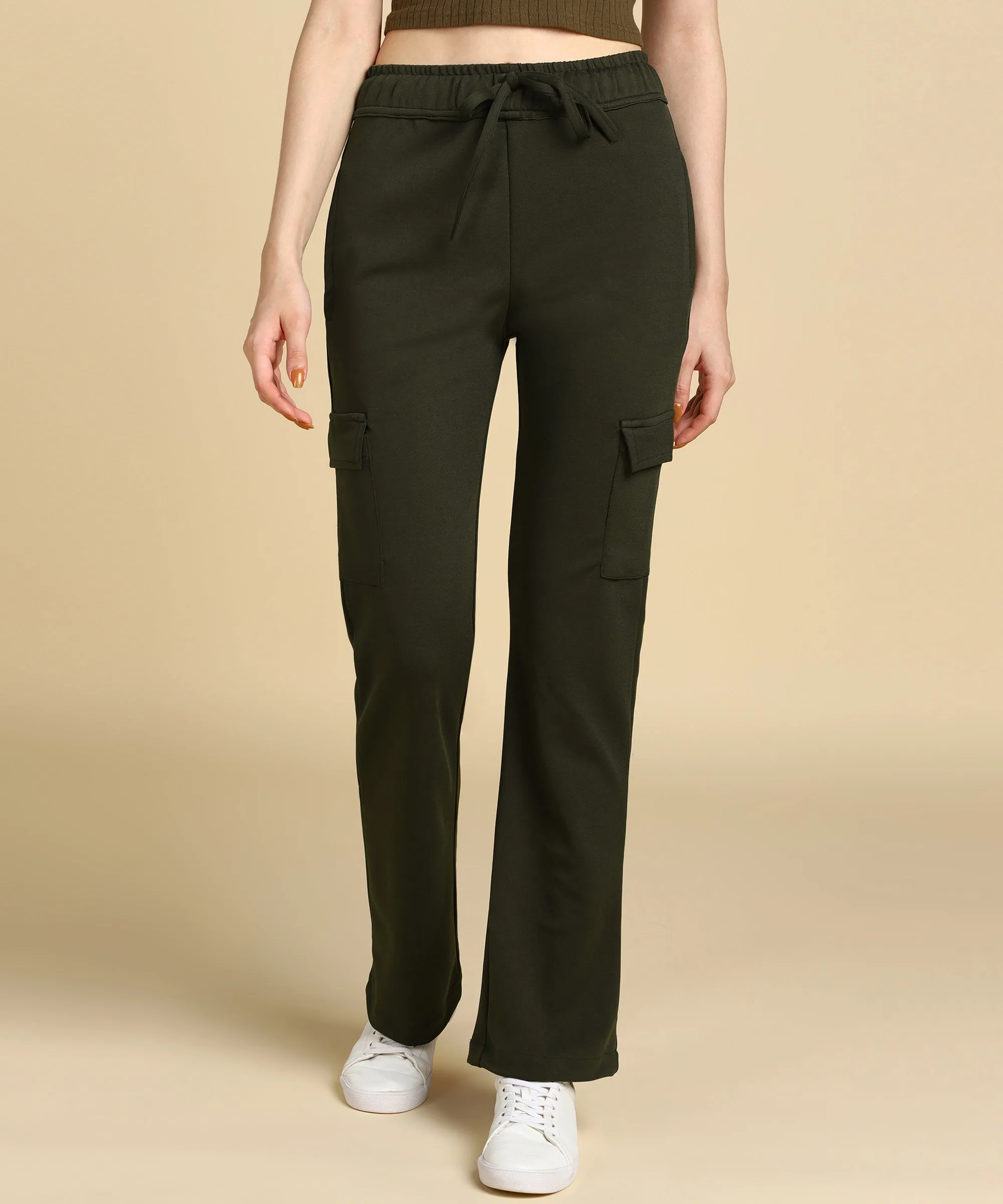 Casual High-Waisted Parallel Cargo Pants