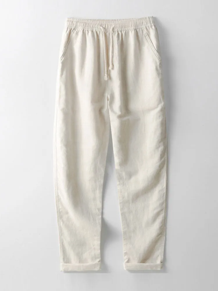 Casual Men's Short Sleeve Shirt and Drawstring Trousers Set