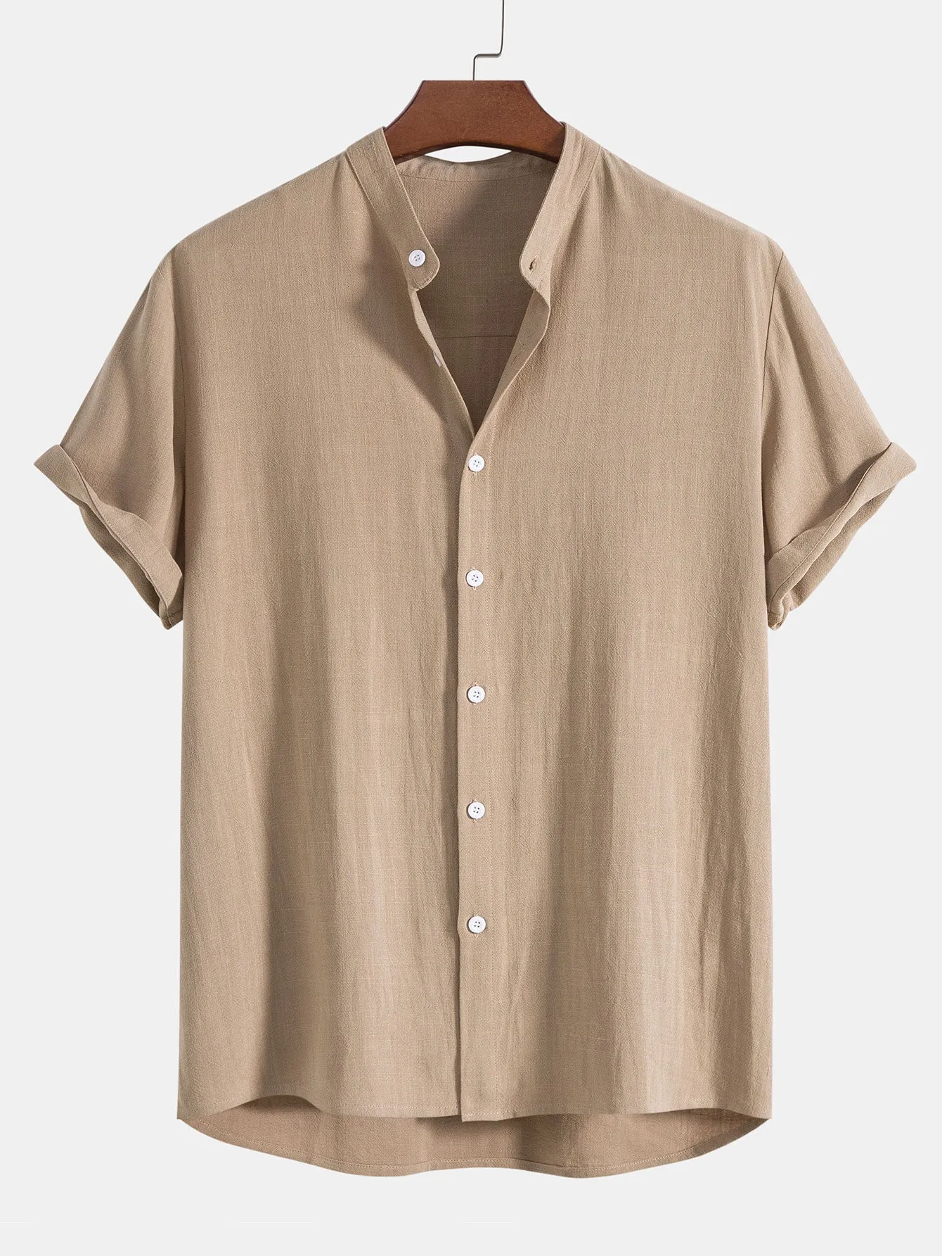 Casual Men's Short Sleeve Shirt and Drawstring Trousers Set