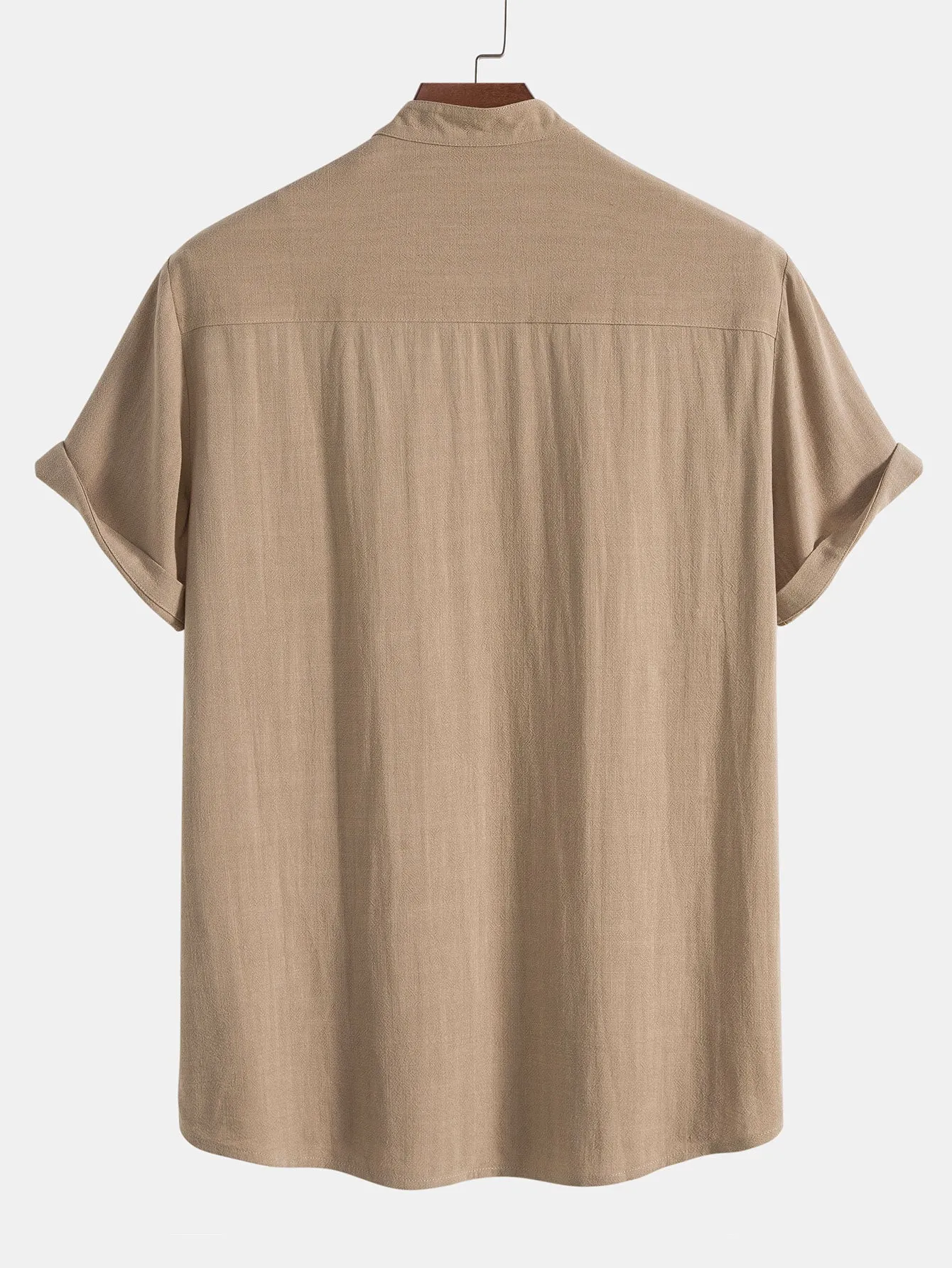 Casual Men's Short Sleeve Shirt and Drawstring Trousers Set