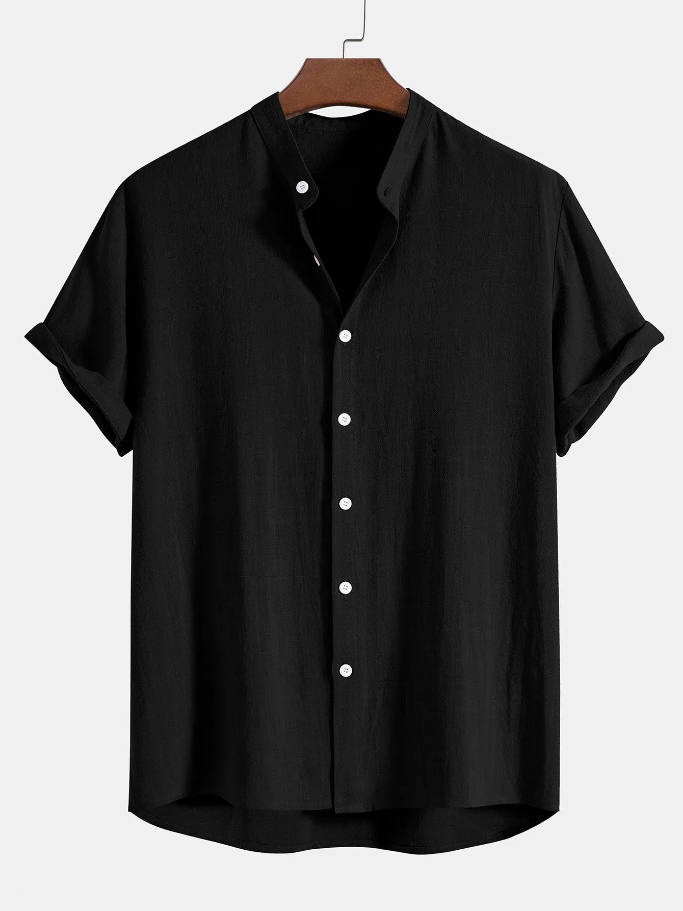 Casual Men's Short Sleeve Shirt and Drawstring Trousers Set