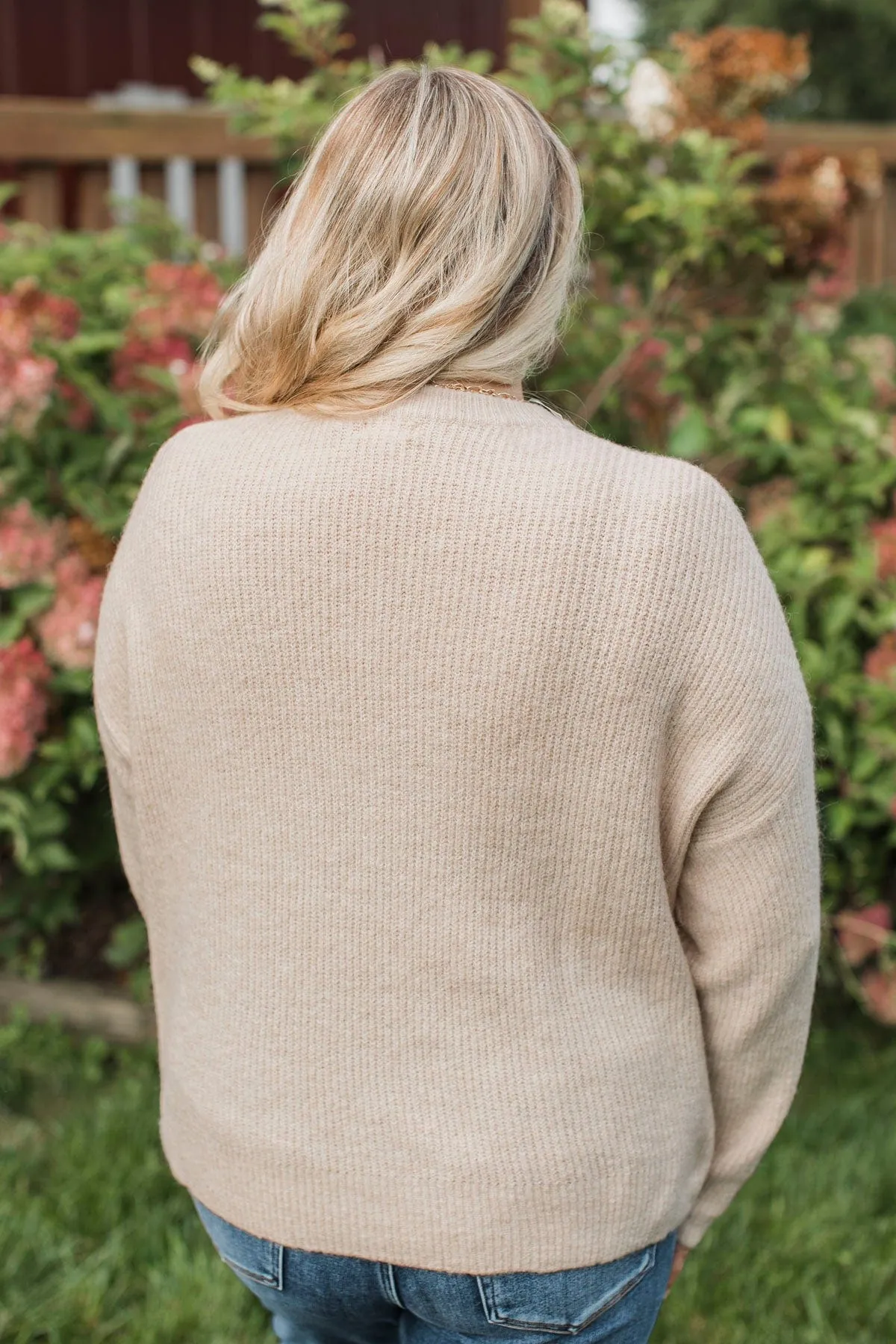 Cause A Commotion Knit Sweater- Oatmeal