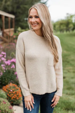 Cause A Commotion Knit Sweater- Oatmeal
