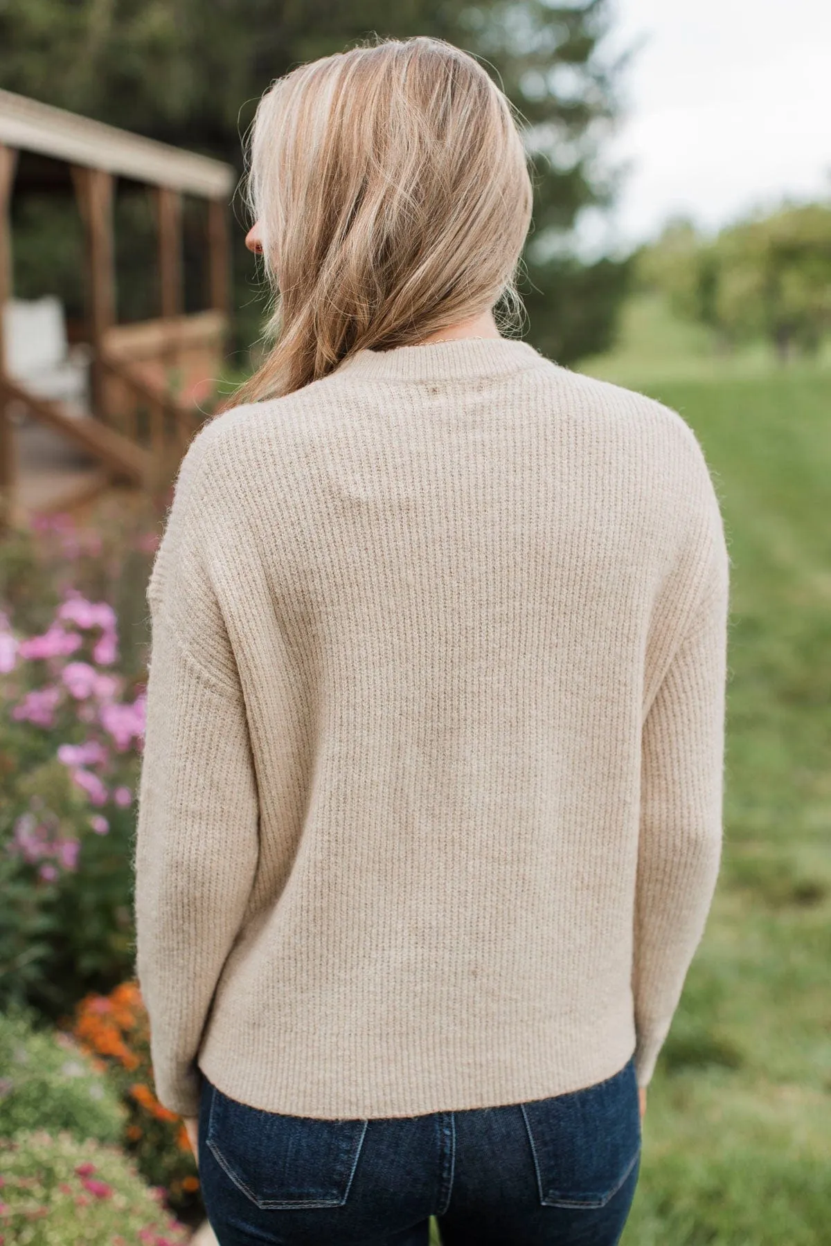 Cause A Commotion Knit Sweater- Oatmeal