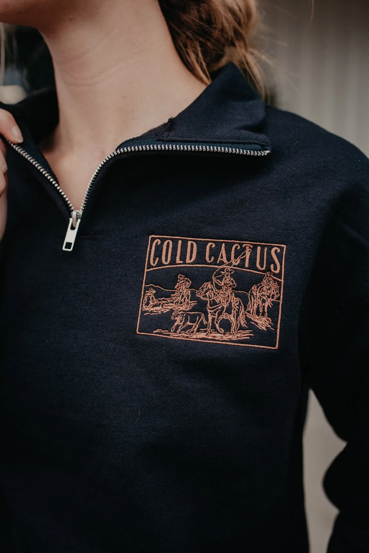 CC Branding Logo Black Embroidered Quarter Zip (S-XXL)