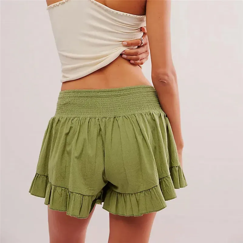 Chelsea Embroidered Ruffle Pocket Shorts