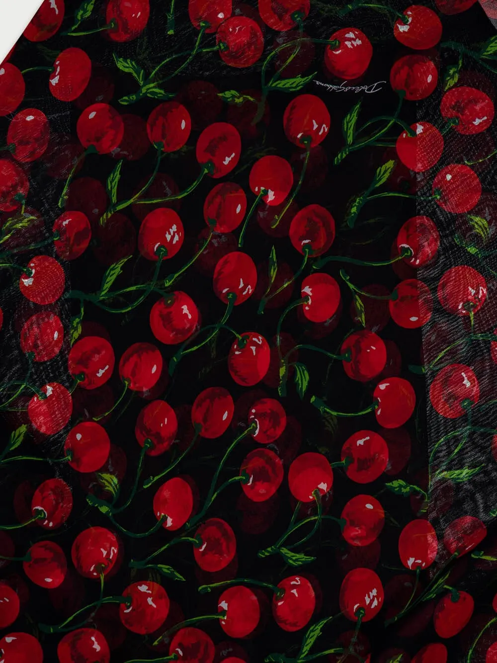 Cherry-Print Silk Blouse