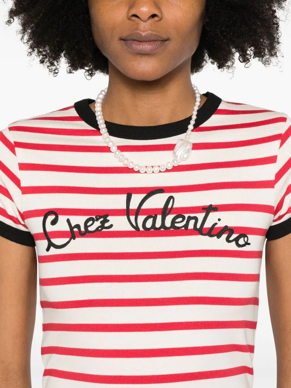 Chez valentino striped t-shirt