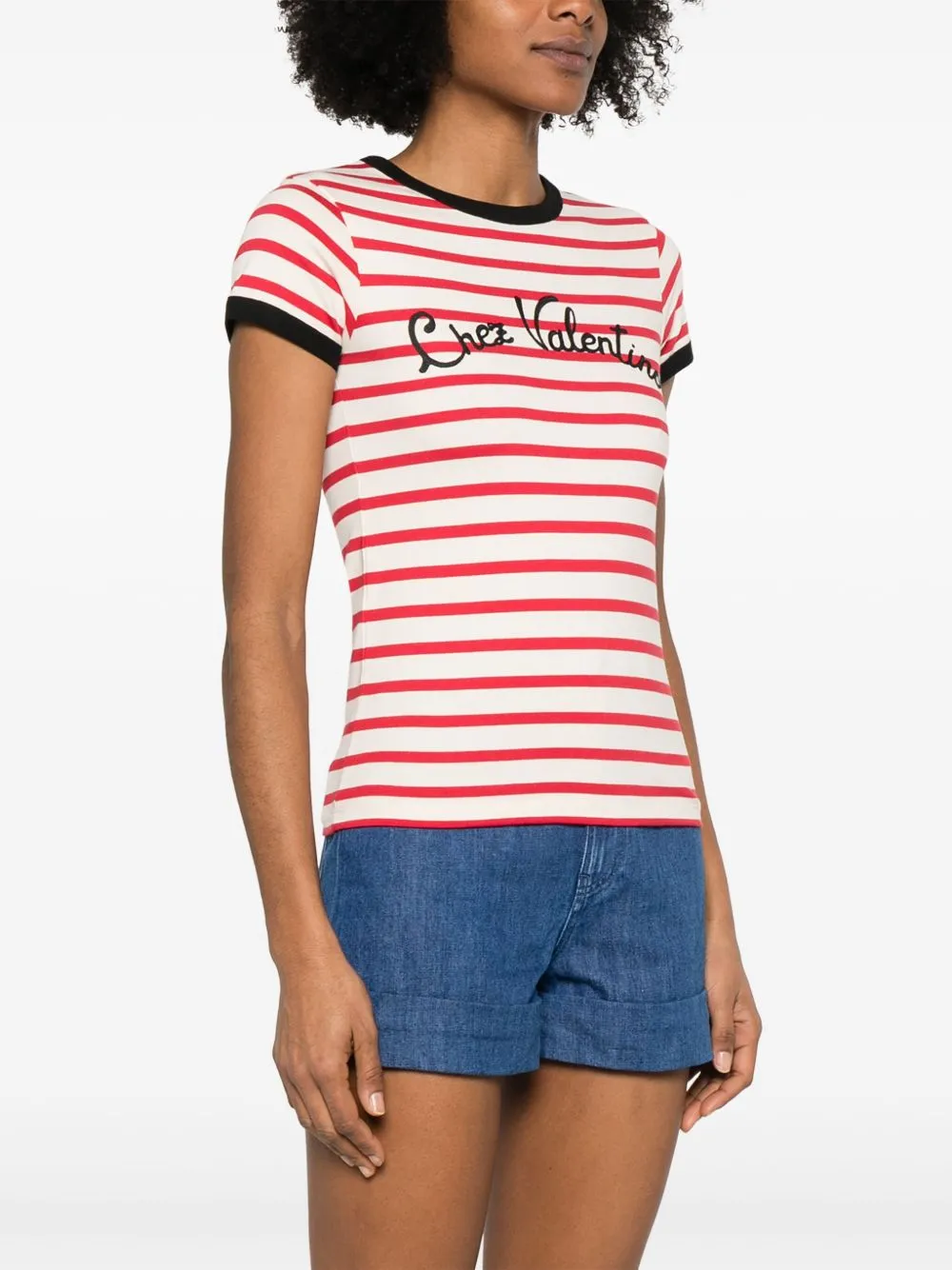 Chez valentino striped t-shirt