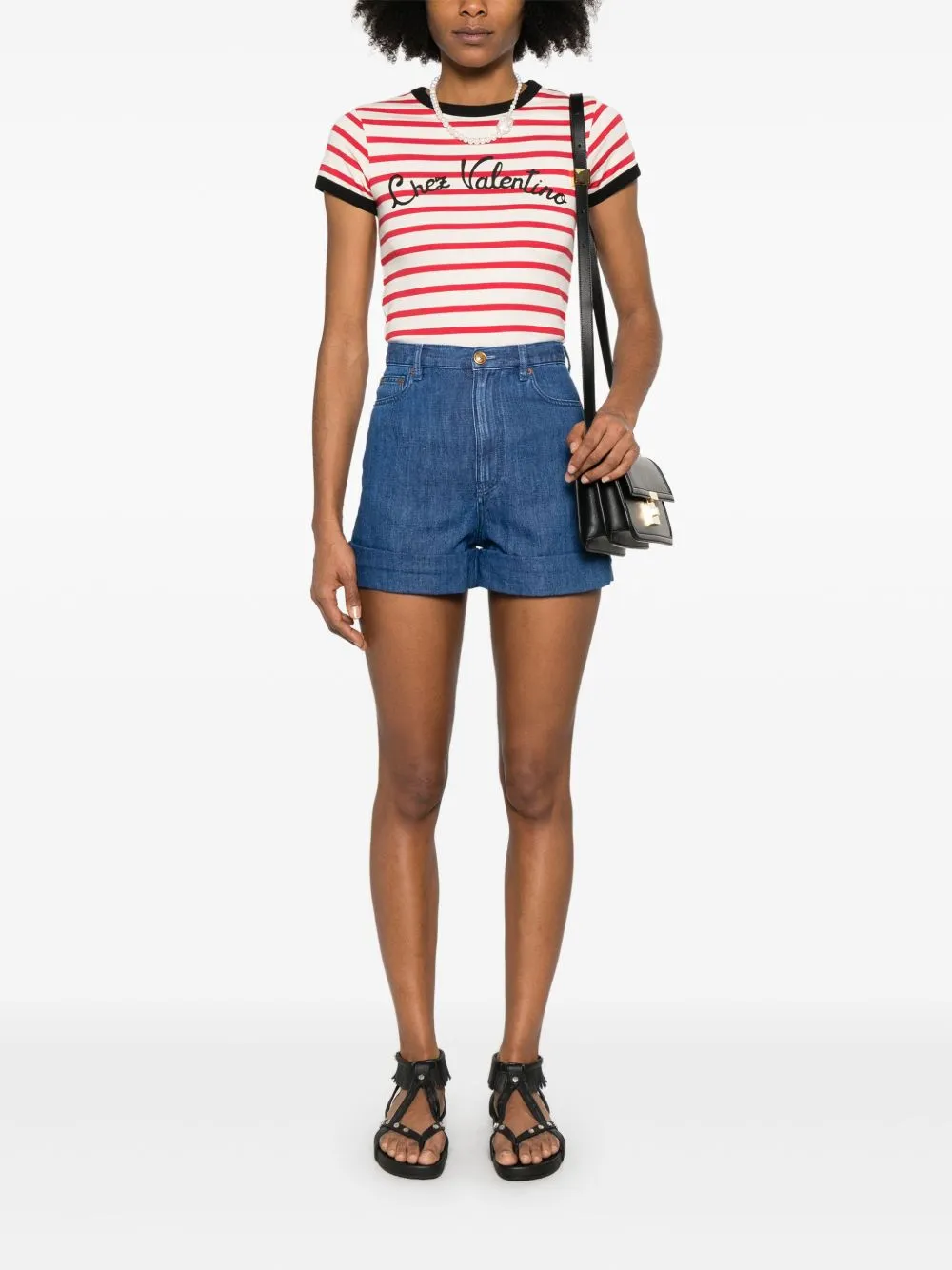 Chez valentino striped t-shirt