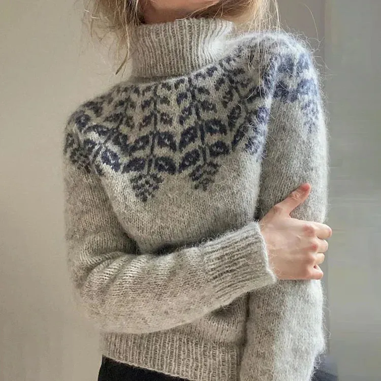 Chic Knitted Yoke Pullover