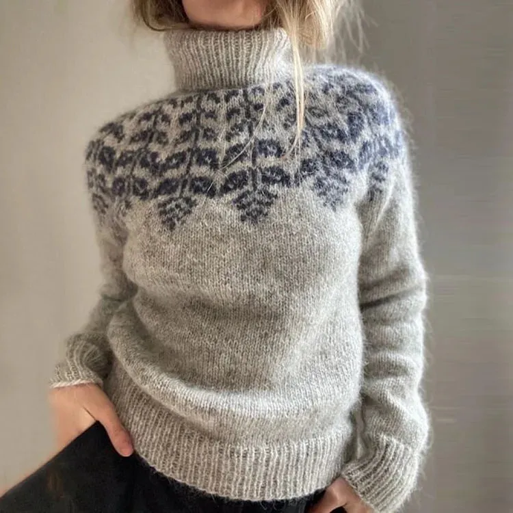 Chic Knitted Yoke Pullover