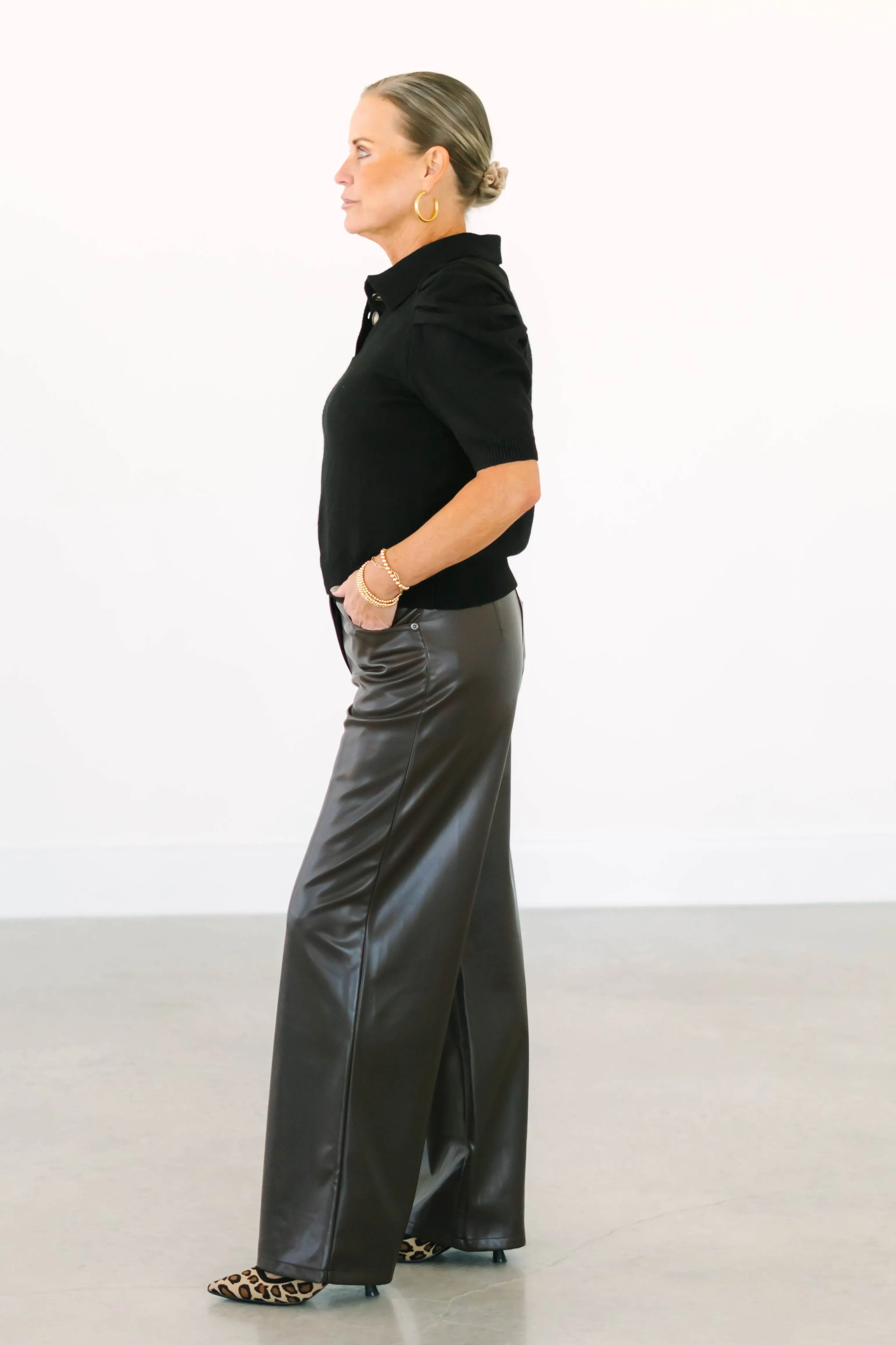 Chocolate Vegan Leather Pant