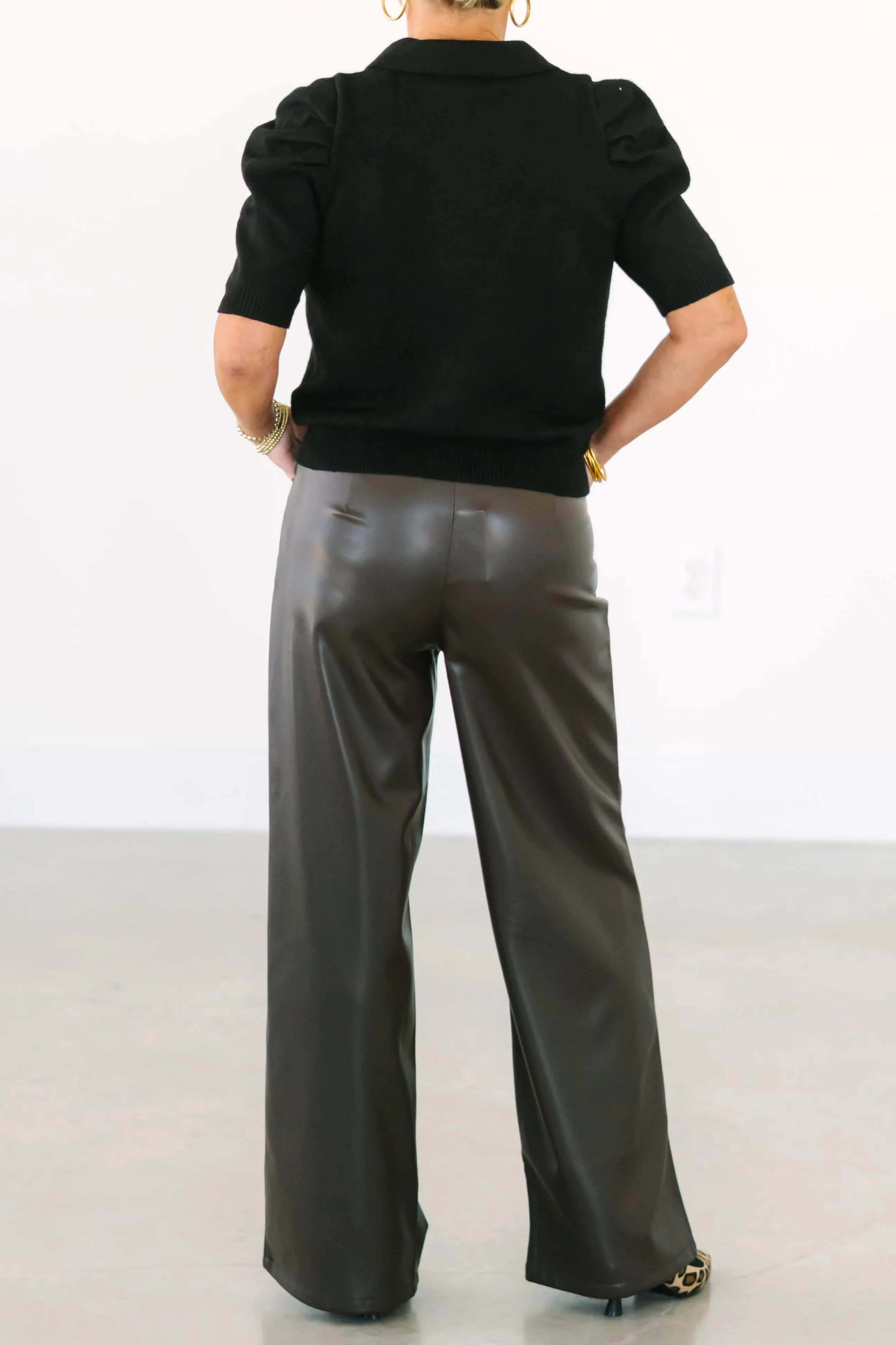 Chocolate Vegan Leather Pant
