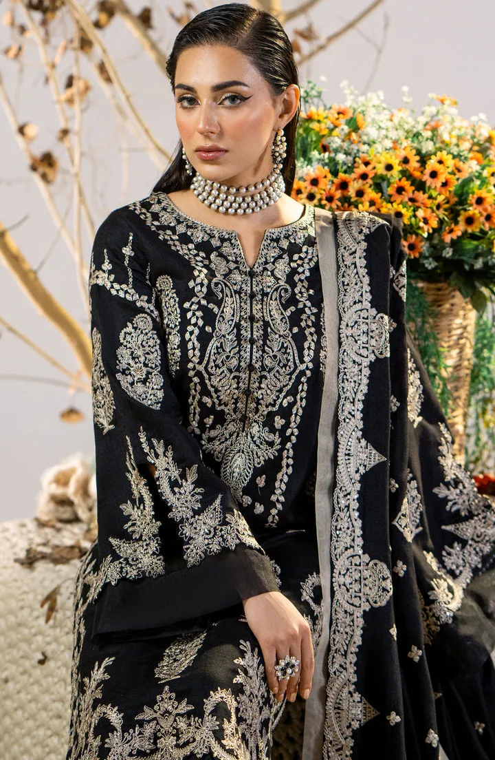 Classic Black Embroidered Pakistani Salwar Kameez Suit Party Dress