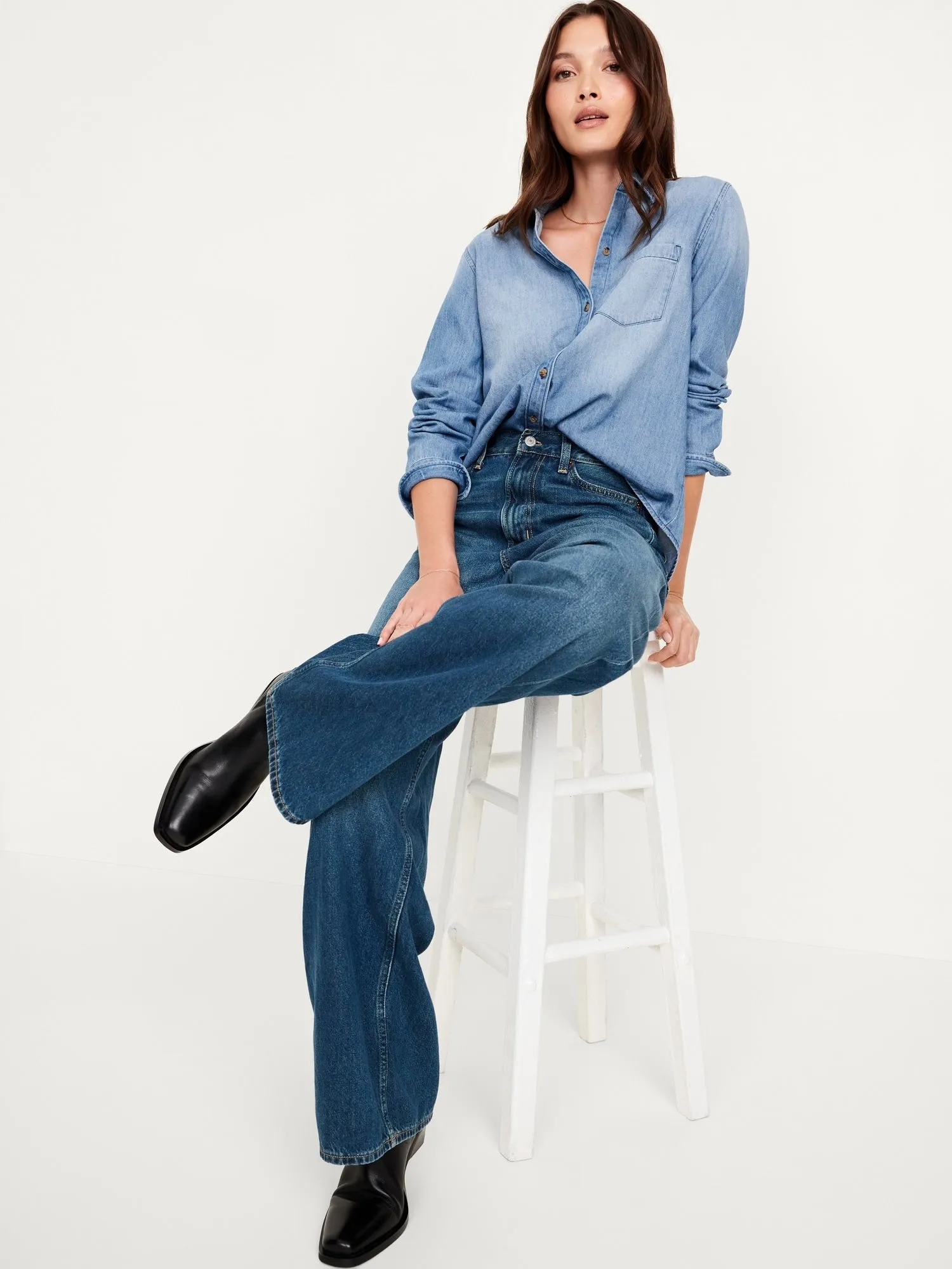 Classic Button-Down Jean Shirt
