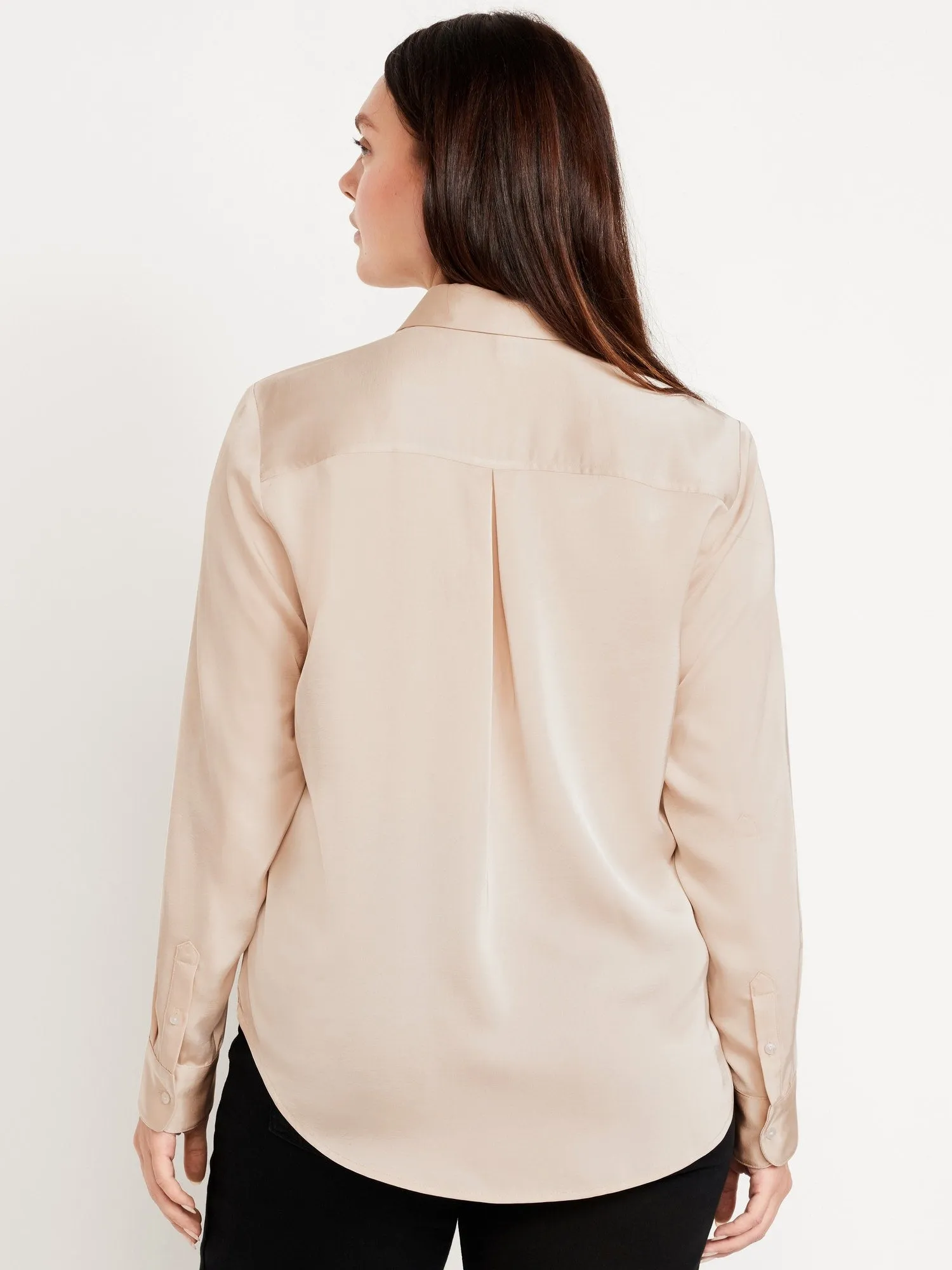 Classic Button-Down Satin Shirt