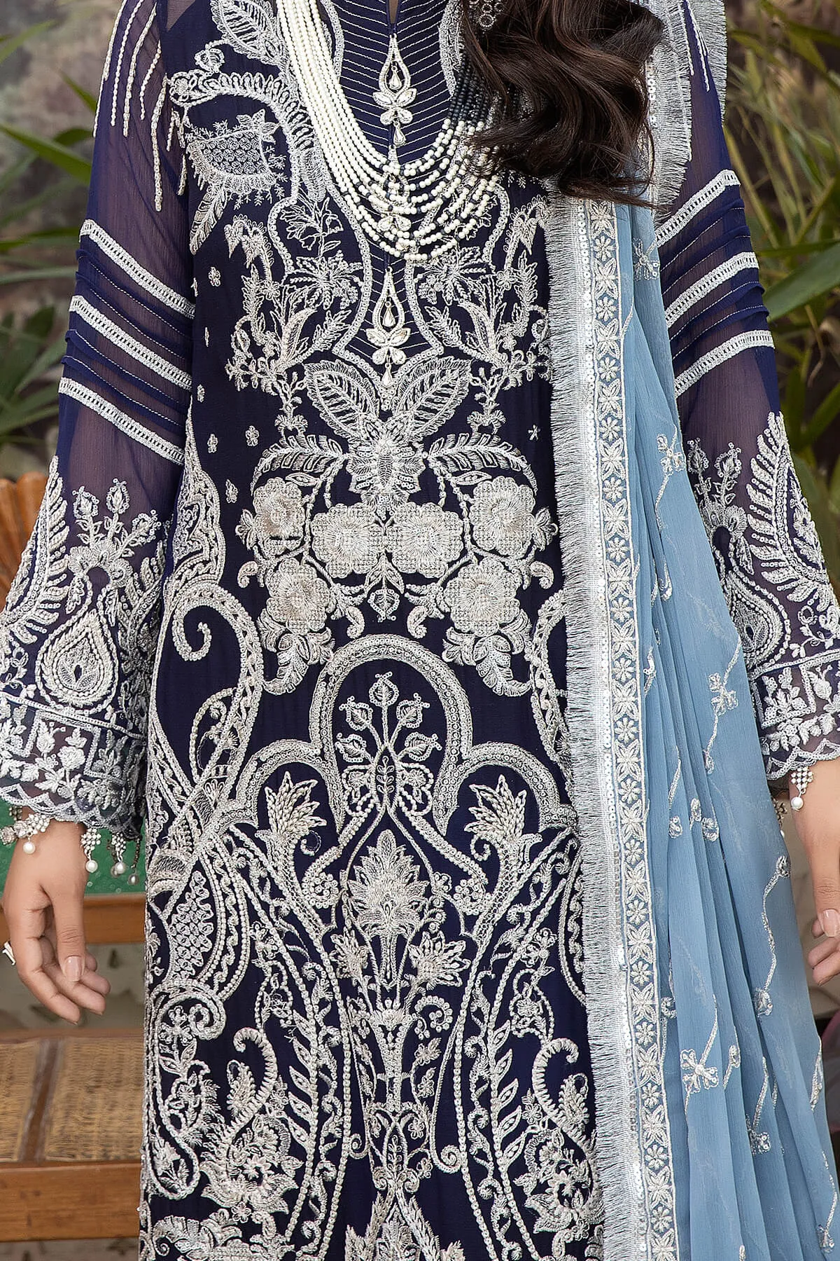 Classic Purple Silver embroidered Pakistani Salwar Kameez Dupatta