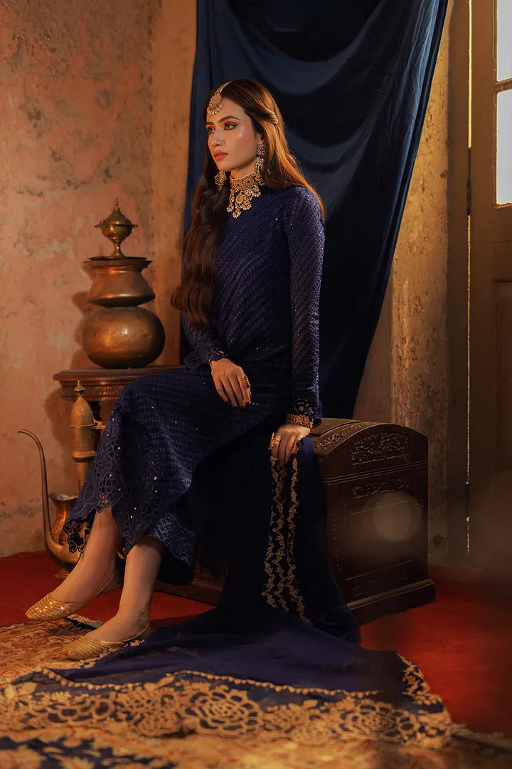 Classic Regal Blue Pakistani Salwar Kameez with Dupatta Dress