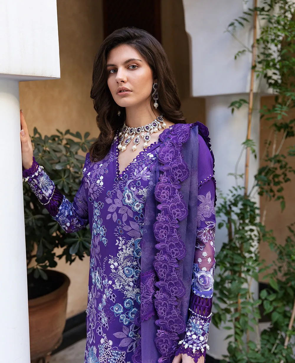 Classical Heavily Embellished Violet Pakistani Kameez Salwar Suit Dupatta