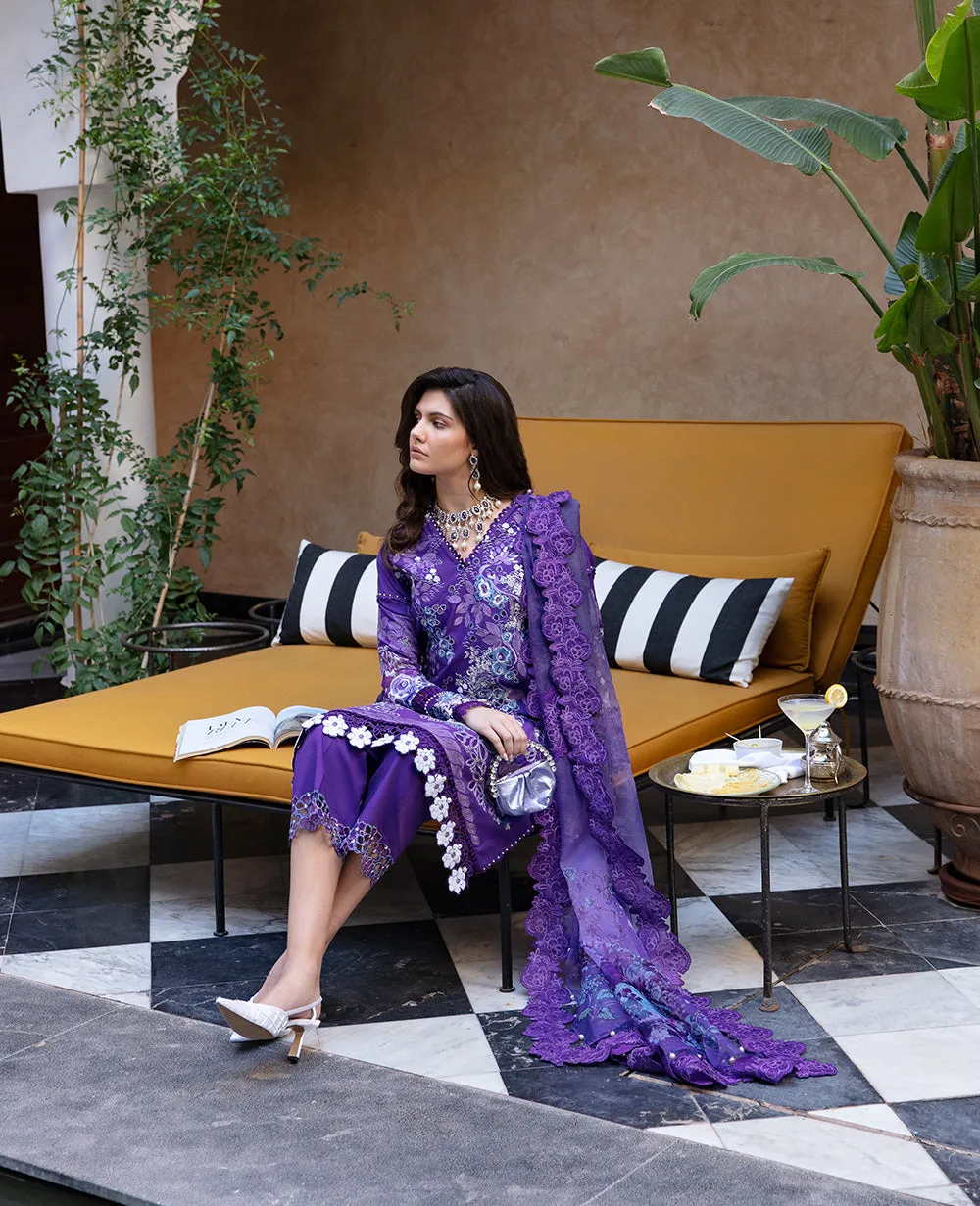 Classical Heavily Embellished Violet Pakistani Kameez Salwar Suit Dupatta