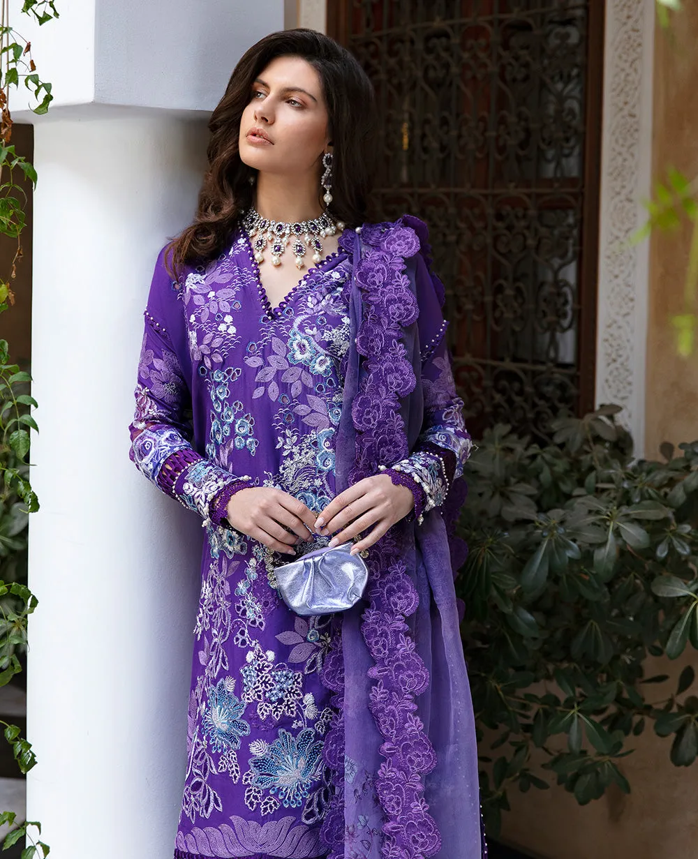 Classical Heavily Embellished Violet Pakistani Kameez Salwar Suit Dupatta