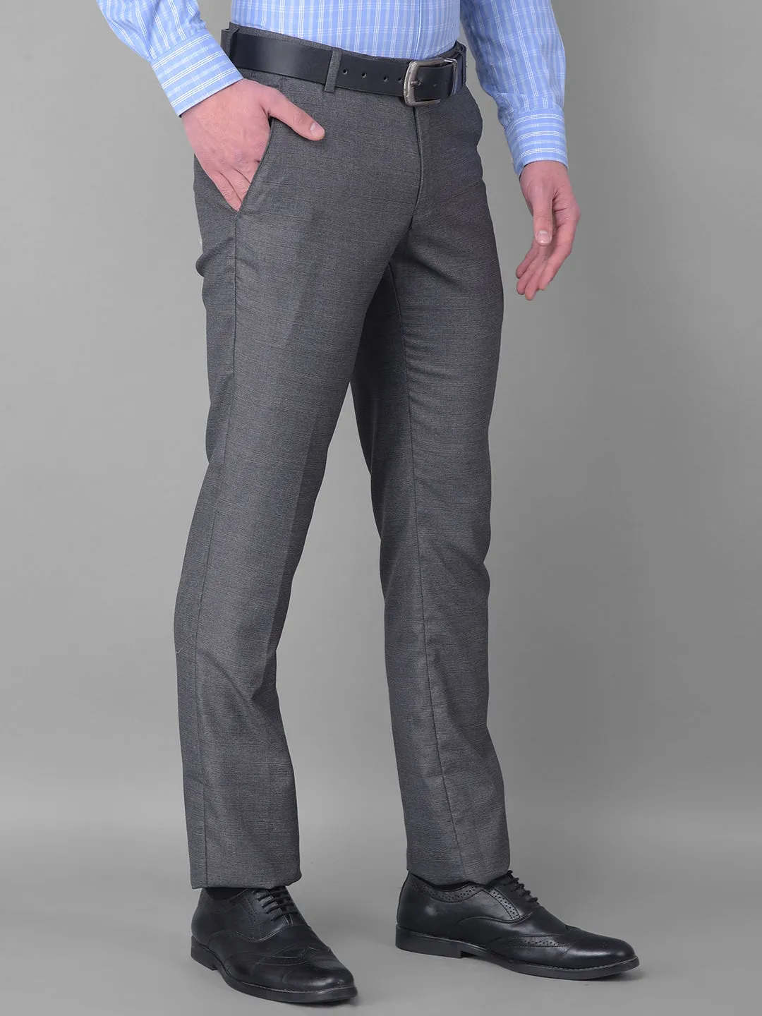 COBB DARK GREY ULTRA FIT FORMAL TROUSER