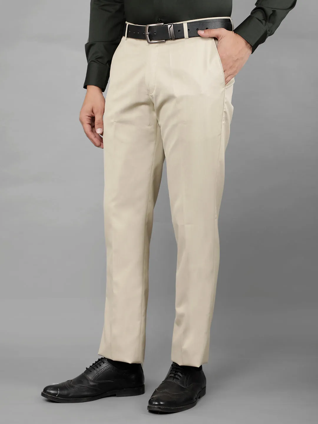 COBB MENS BEIGE FORMAL TROUSERS