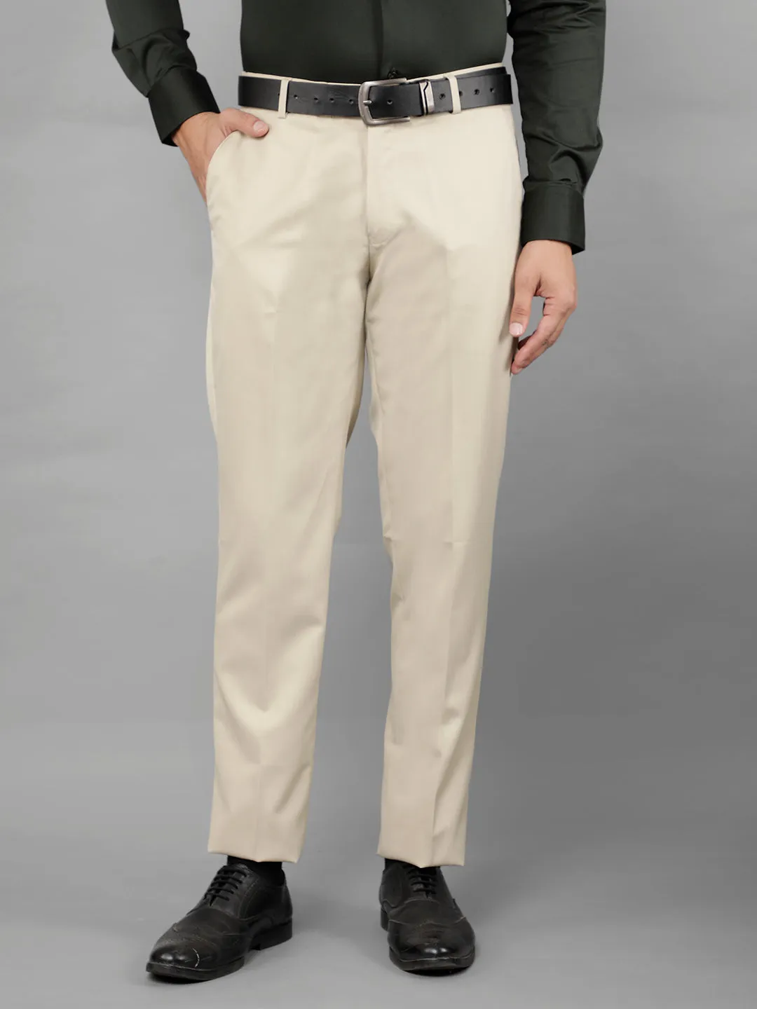 COBB MENS BEIGE FORMAL TROUSERS