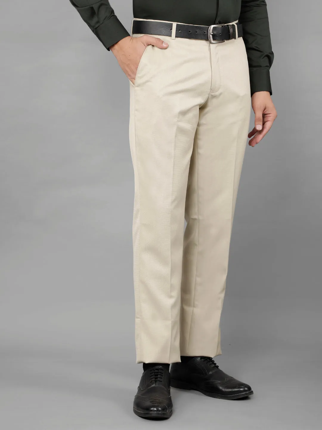 COBB MENS BEIGE FORMAL TROUSERS