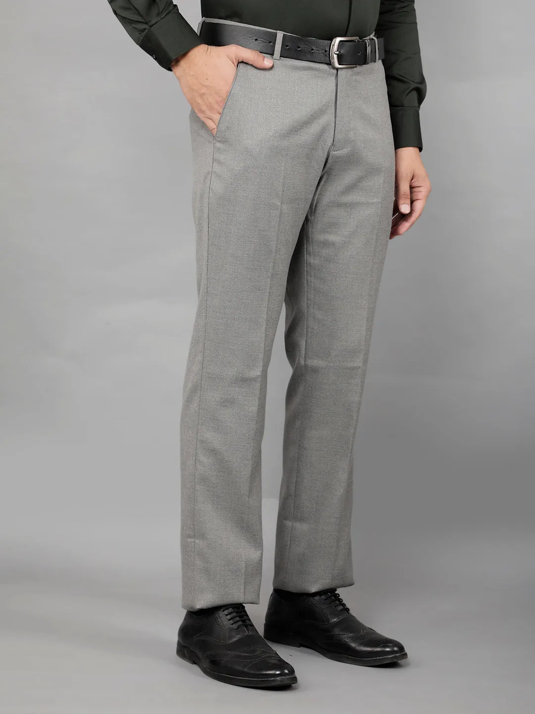 COBB MENS GREY FORMAL TROUSERS