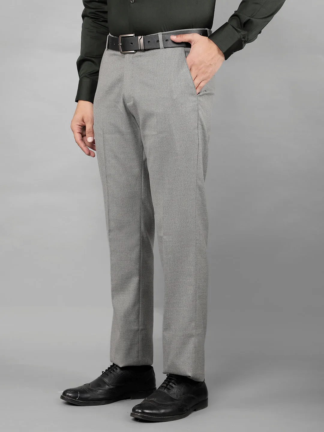 COBB MENS GREY FORMAL TROUSERS